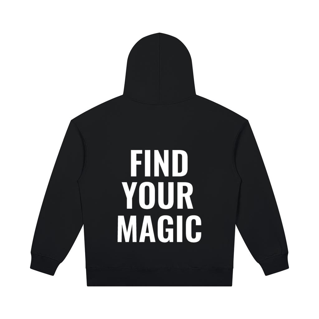 A black pullover hoodie with the classic compass multicolor graphic on the left chest. Keep you looking stylish, warm and comfy on your confidence recovery journey. black hoodie back