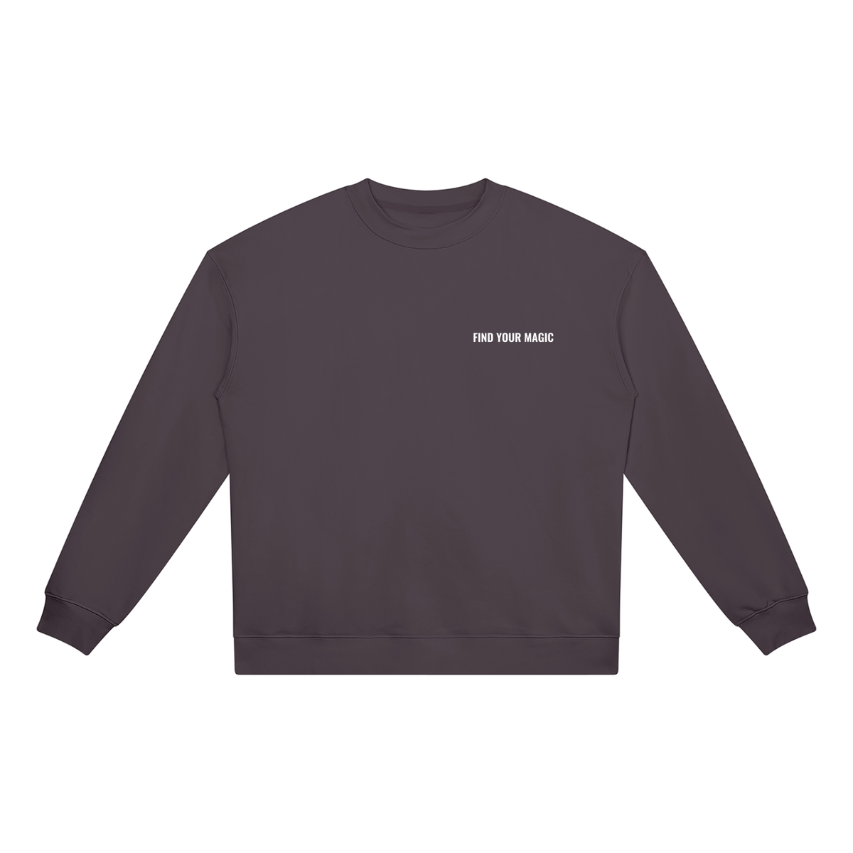 Compass Crewneck Sweatshirt. A charcoal crewneck sweatshirt with a The infinity style Studio compass logo.  Keep you looking stylish, warm and comfy on your confidence recovery journey. Charcoal  crewneck front view
