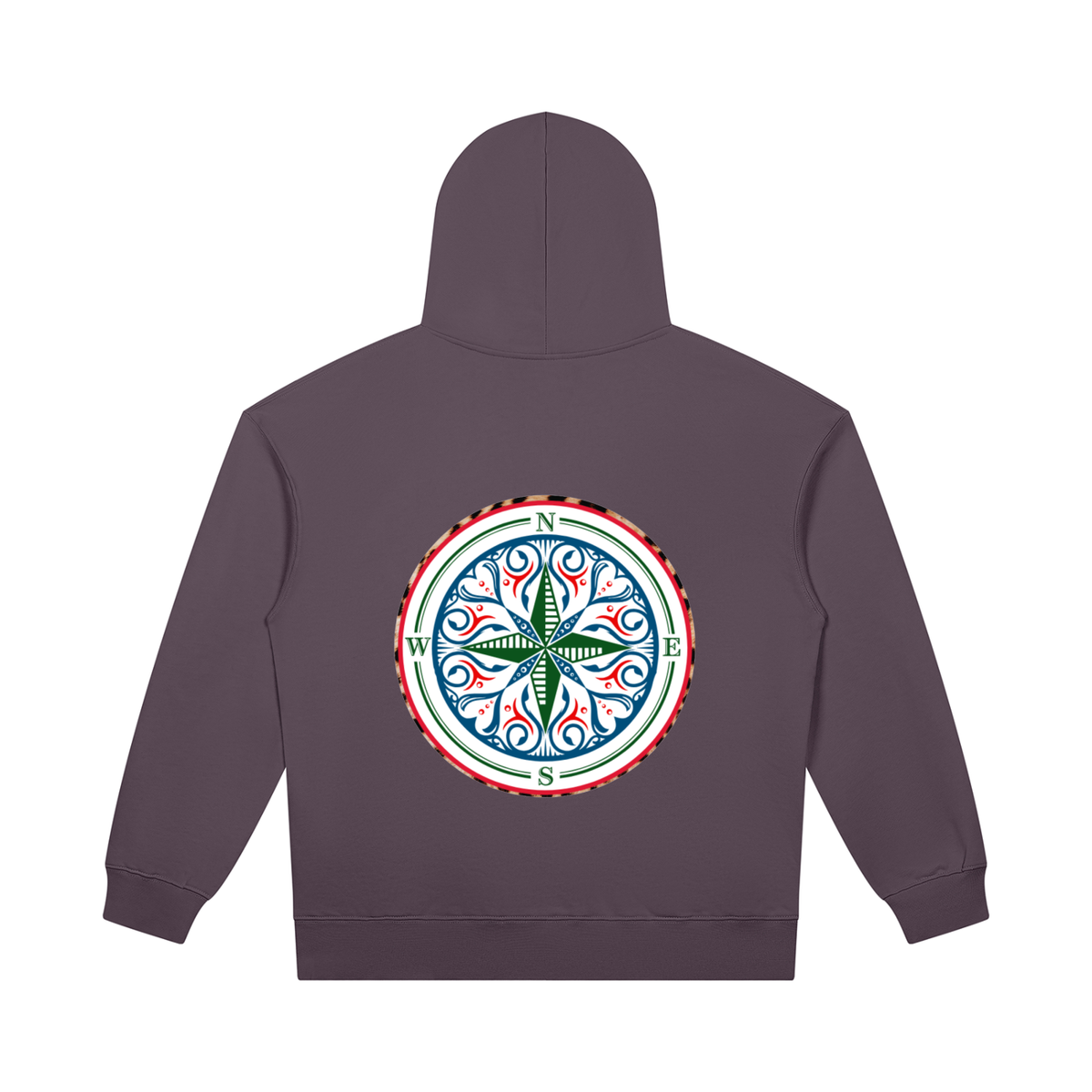 The Cosmic Compass heavyweight pullover hoodie is the one you reach for first: on the school run with your coffee, over a slip skirt and boots on a night out, or with leather trousers for date night. The weight holds its shape and makes everything you pair it with look deliberate. COMfoRTABLE AND STYLISH IN YOUR RECOVERY  charcoal back view
