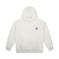 A flower grey pullover hoodie with the classic compass multicolor graphic on the left chest. Keep you looking stylish, warm and comfy on your confidence recovery journey. flower grey hoodie front
