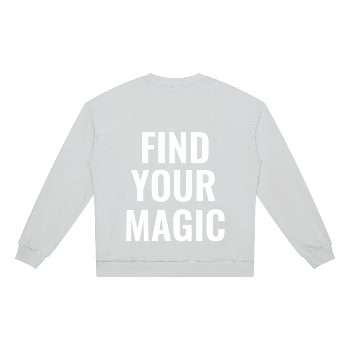 Find your magic A Flower grey crewneck sweatshirt with a The infinity style Studio compass logo.  Keep you looking stylish, warm and comfy on your confidence recovery journey. flower grey crewneck front back