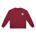 Find your magic red crewneck sweatshirt with a The infinity style Studio compass logo.  Keep you looking stylish, warm and comfy on your confidence recovery journey. red crewneck front view