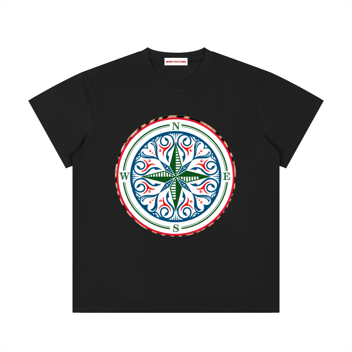 The unisex Cosmic Compass tee with a statement that makes every outfit make sense. Effortlessly cool, it works under a sharp blazer for a work day, with a leather jacket for the school run, on a night out, or whenever you need a reminder to own that magic. find your style and confidence in your recovery. black t shirt tee shirt front

