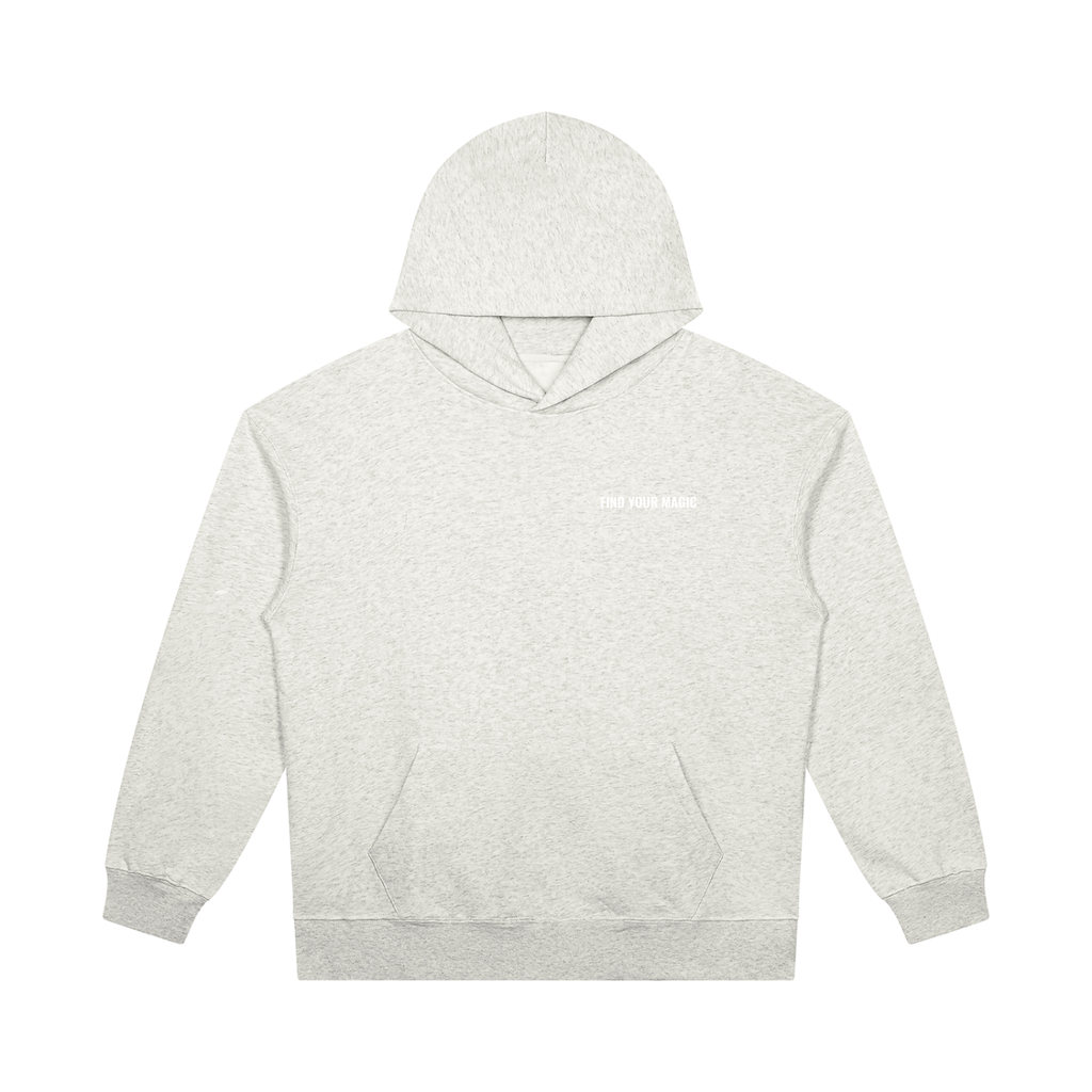 The Cosmic Compass heavyweight pullover hoodie is the one you reach for first: on the school run with your coffee, over a slip skirt and boots on a night out, or with leather trousers for date night. The weight holds its shape and makes everything you pair it with look deliberate. COMfoRTABLE AND STYLISH IN YOUR RECOVERY flower grey front VIEW