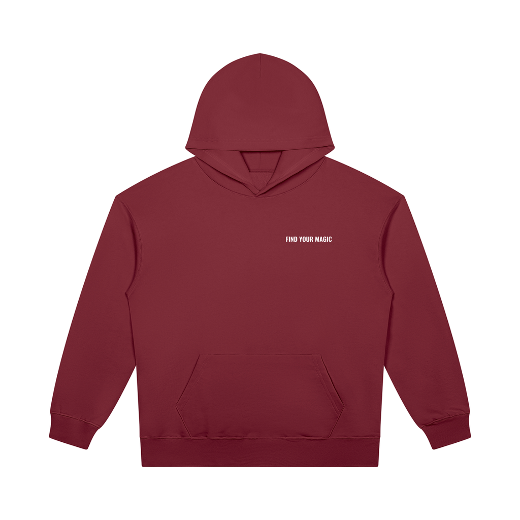 The Cosmic Compass heavyweight pullover hoodie is the one you reach for first: on the school run with your coffee, over a slip skirt and boots on a night out, or with leather trousers for date night. The weight holds its shape and makes everything you pair it with look deliberate. COMfoRTABLE AND STYLISH IN YOUR RECOVERY red front view