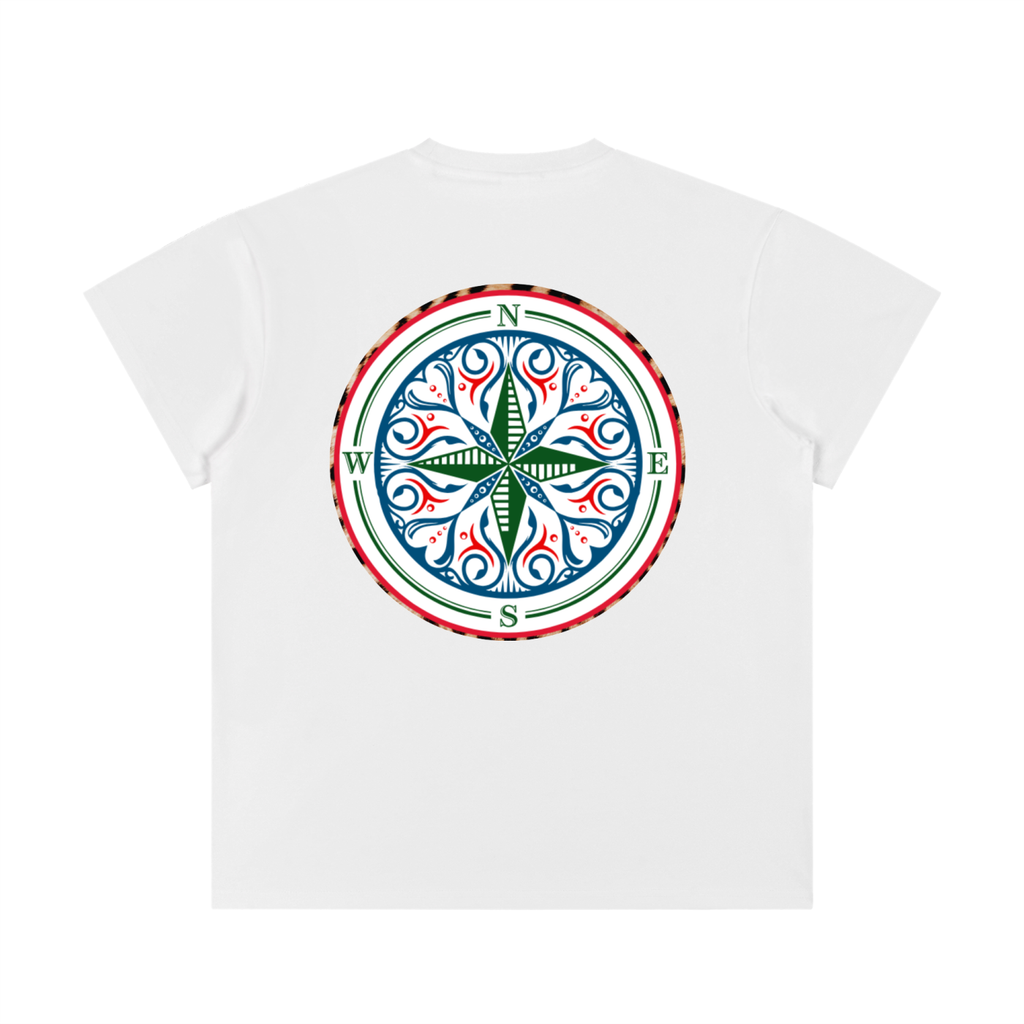 the unisex Cosmic Compass tee with a statement that makes every outfit make sense. Effortlessly cool, it works under a sharp blazer for a work day, with a leather jacket for the school run, on a night out, or whenever you need a reminder to own that magic. look confident and stylish in your recover with this white t shirt tee shirt back
